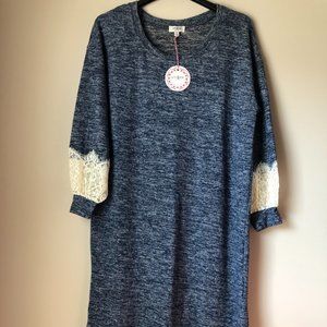 UMGEE DENIM NECK KNIT DRESS